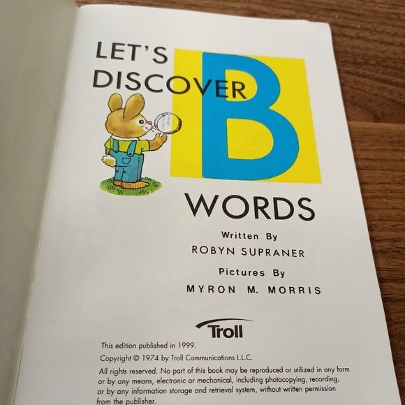 Let's Discover B Words Book A Troll Picture Dictionary - Picture 4 of 4